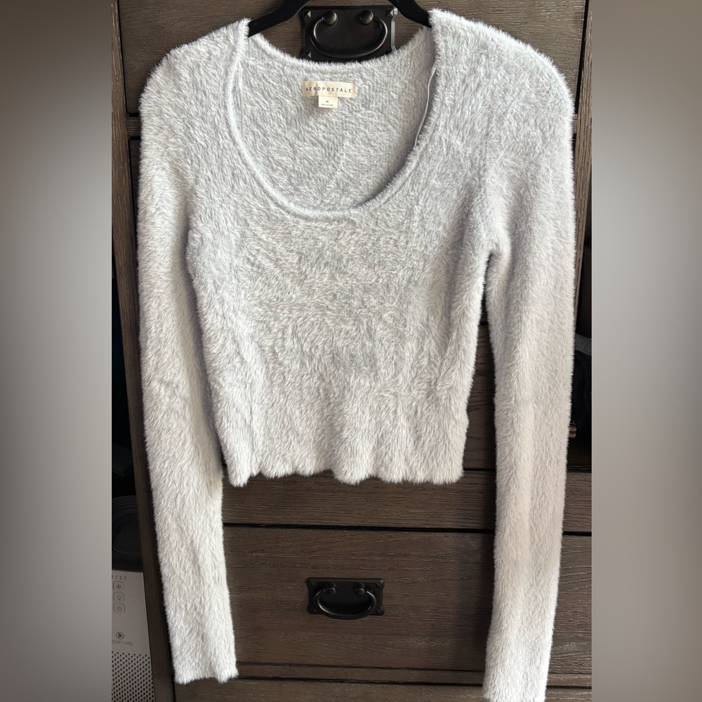 Cozy Light Blue Fuzzy Sweater